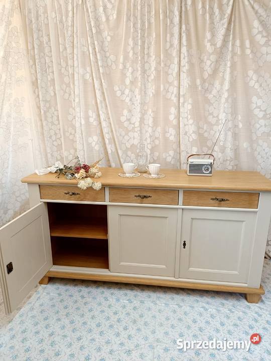 Komoda trzydrzwiowa beżowa prowansalska Dubeczno sprzedam
