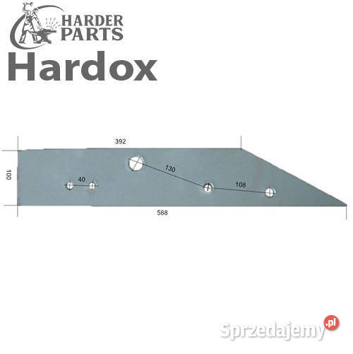 Płoza krótka HARDOX 86126/L części do pługa OVERUM