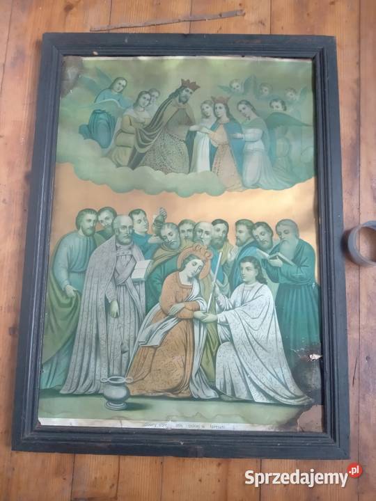 Obraz swiety Cudowny obraz w starej wsi Antyki Gdów sprzedam