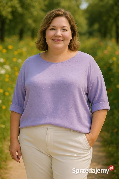 Bluzka damska z kryształkami Duże rozmiary Pątnów