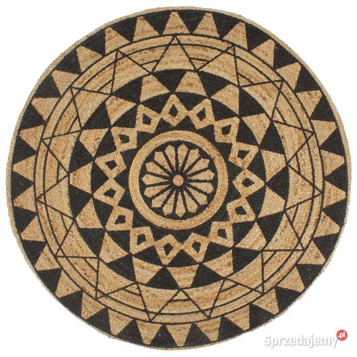 vidaXL Ręcznie wykonany dywanik juta czarny Warszawa