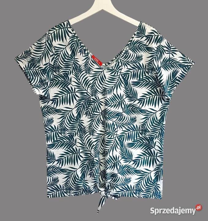 Damska bawełniana bluzka zielona krótki rękaw Chrzanów