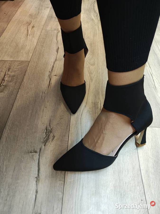 42 Czarne zmysłowe czółenka wieczorowe NOWE Damskie Kraków sprzedam