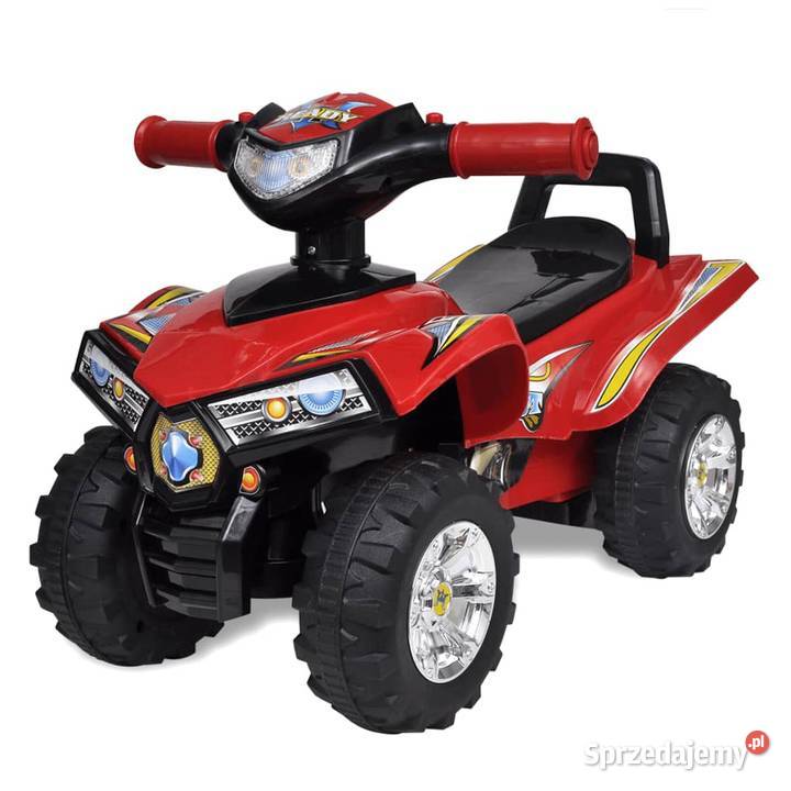 Czerwony quad jeździk dzieci ze światłem i Warszawa