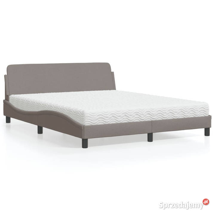 Łóżko z materacem taupe tkanina 160x200 Łóżka mazowieckie Warszawa