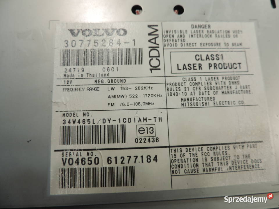 VOLVO S40 II V50 RADIO ZMIENIARKA CD 307752841 Nowy Sącz