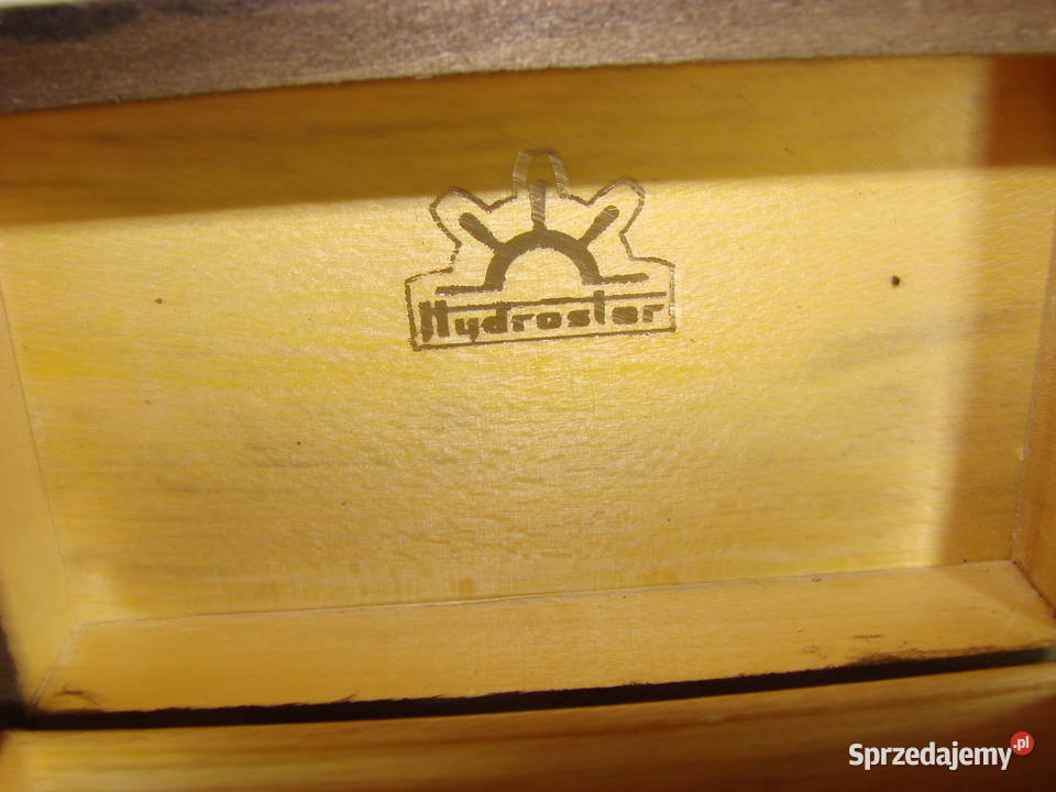 drewniane pudełko na karty PRL Pruszcz Gdański