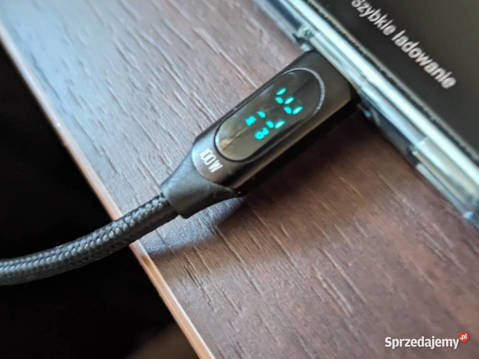 Kabel Toocki USB C USBC 100 100W z wyświetlaniem