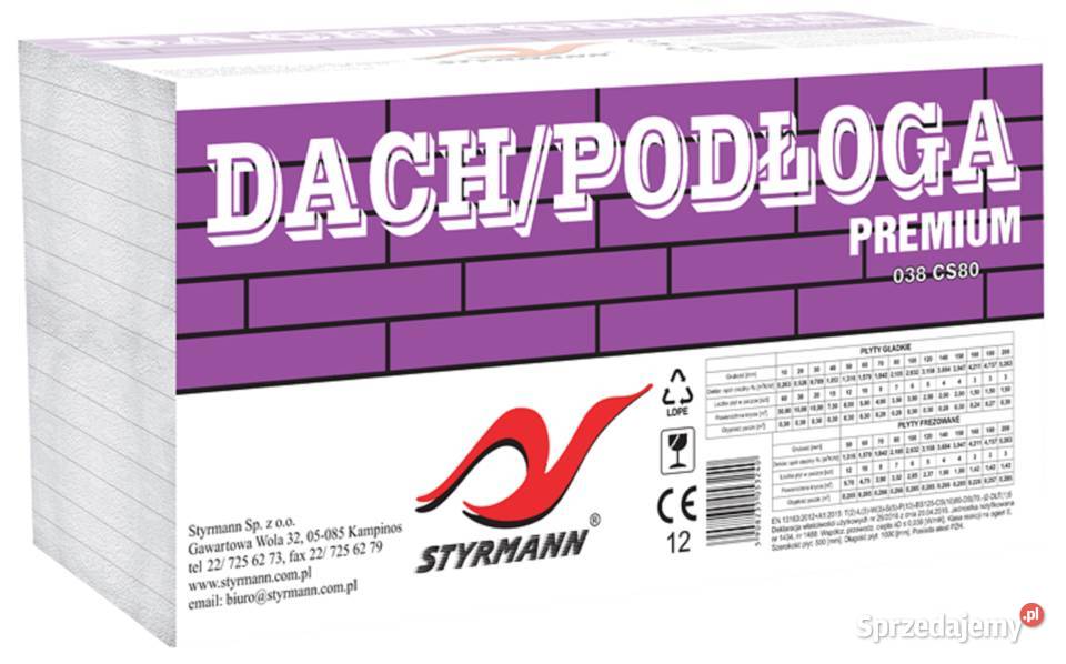 Styropian DachPodłoga Premium EPS 80038 STYRMANN