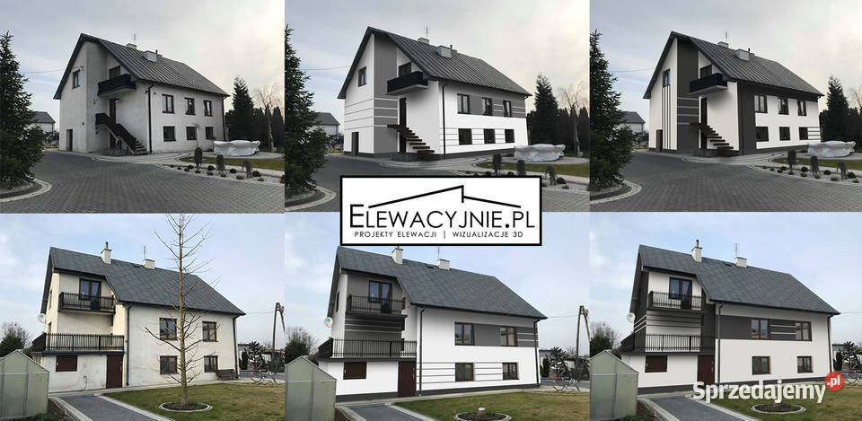 Projekt elewacji Wizualizacja na zdjęciach Warszawa
