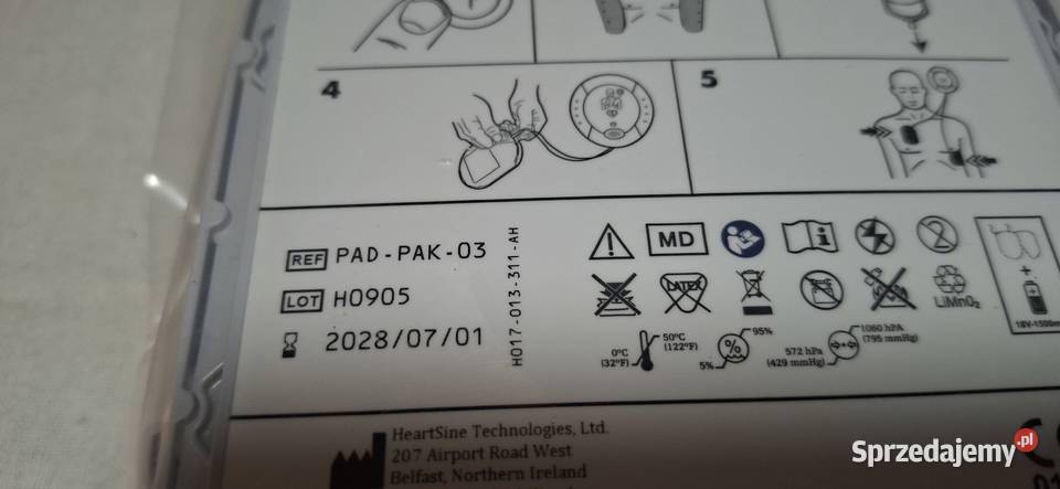 Bateria HeartSine PADPAK Czytaj opis lubuskie Zielona Góra