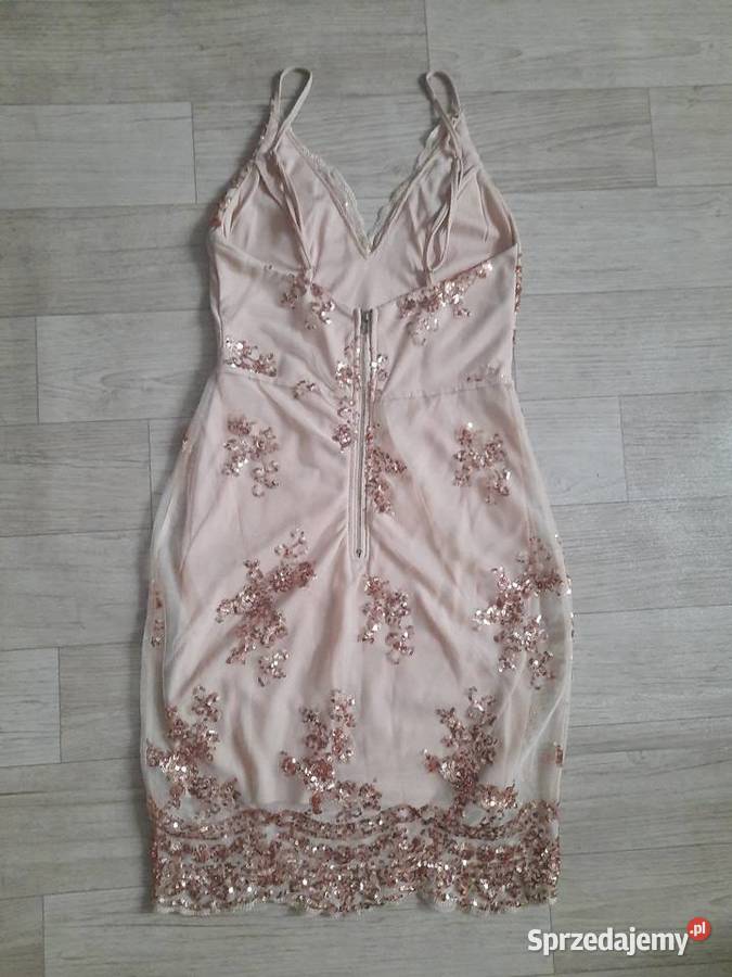 Przepiękna cekinowa sukienka żółty/złoty Szczecin sprzedam