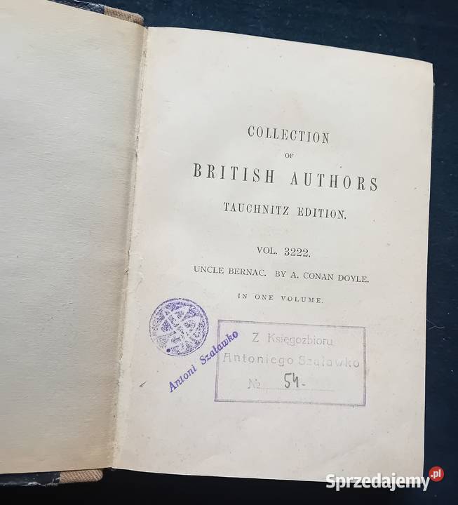 Arthur Conan Doyle Uncle Bernac Tauchnitz Koźminek sprzedam