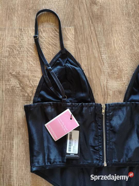 Czarny top gorsetowy na ramiączkach podlaskie Hajnówka