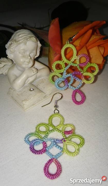 Kolczyki Frywolitkowe Wiśniowa