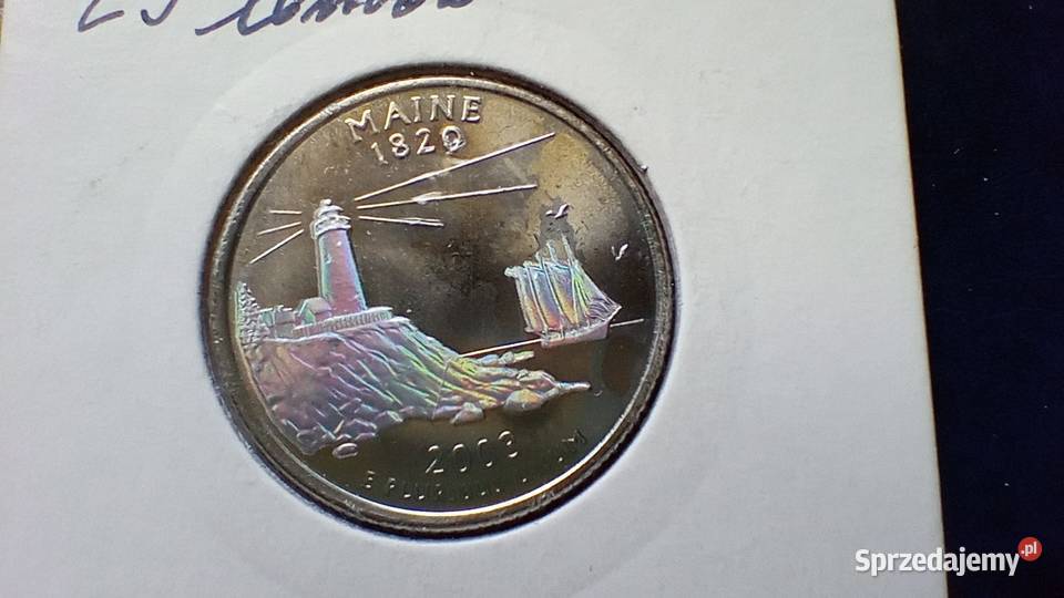 Stare monety 14 dolar 2003 Maine USA hologram podkarpackie