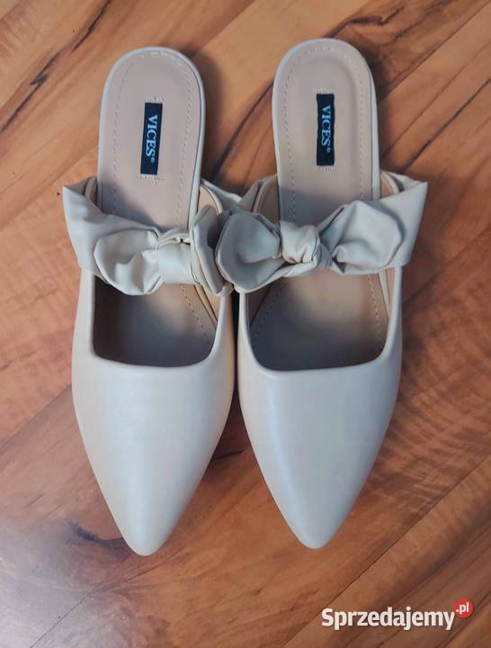 Klapki płaskie beżowe NOWE 40 Kraków