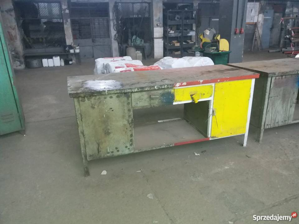 Biurko warsztatowe metalowe blat roboczy biurka