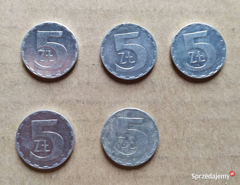 5 x 5 sztuk aluminium 8990 PRL OBIEGÓWKI PRL Łódź
