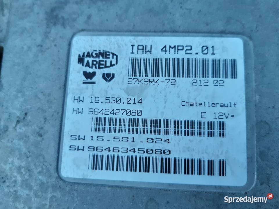 Peugeot 307 20 Zestaw startowy komputer Mińsk Mazowiecki