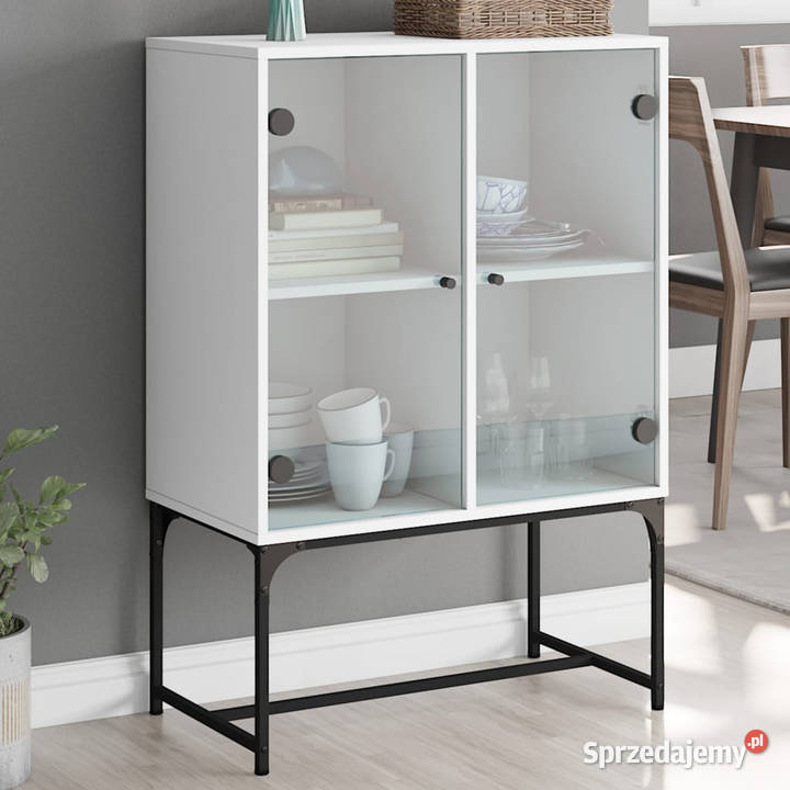 Szafka ze szklanymi drzwiami biała 69x37x100 Warszawa sprzedam