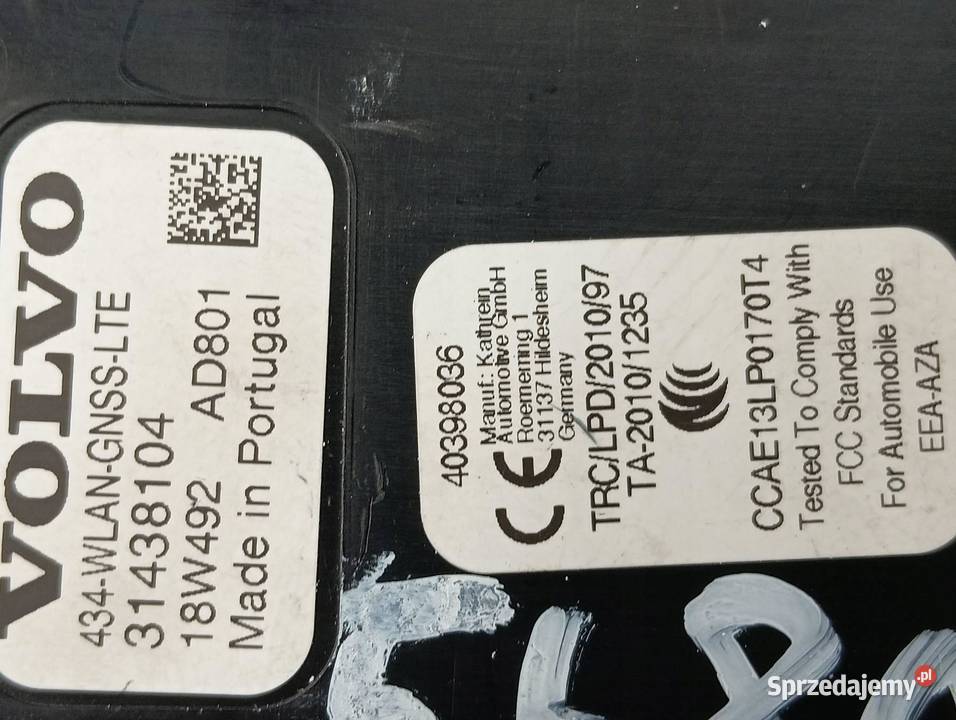 ANTENA KAROSERYJNA 31438104 Volvo V60 II 2018 osobowe