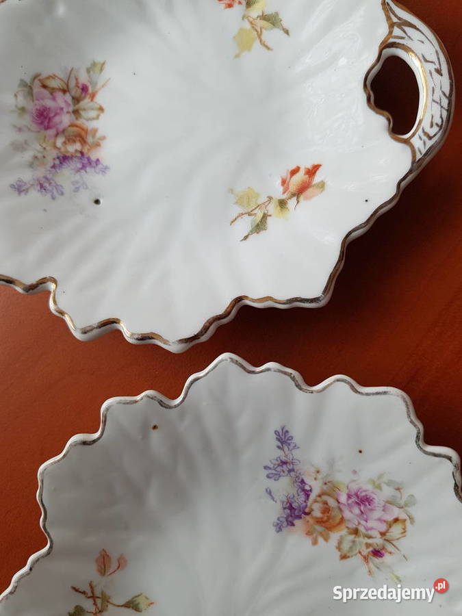 6 x stare porcelanowe konfiturówki w kształcie Dąbrowa Górnicza