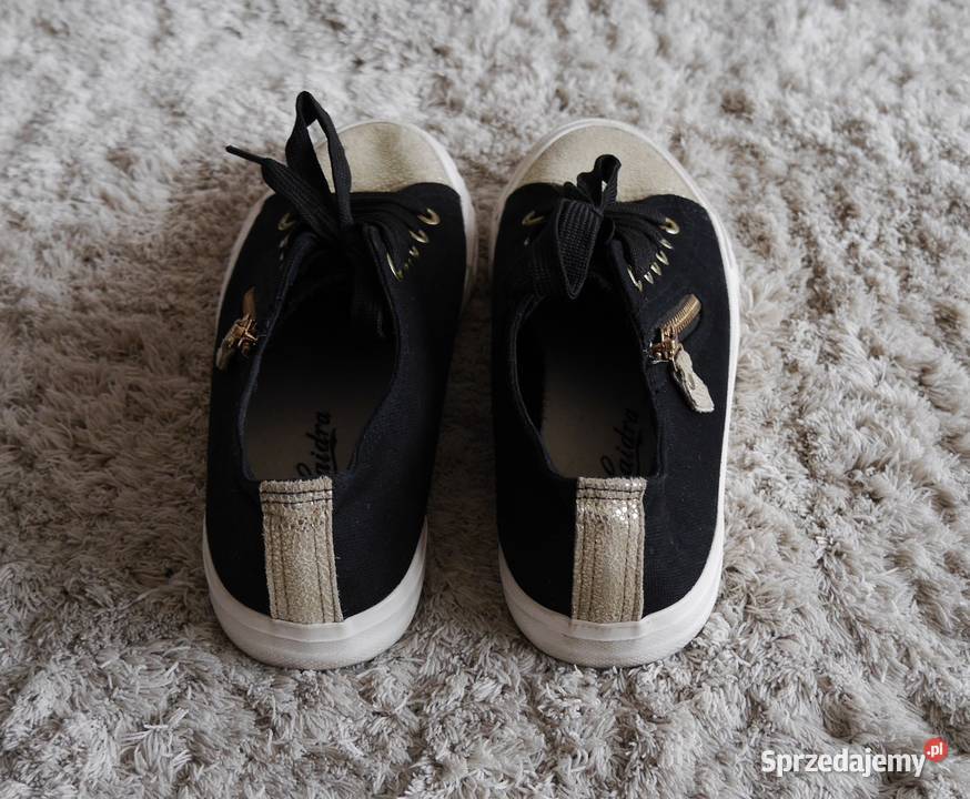 Trampki złote mieniące drobinki zamek 36 czarny Wrocław