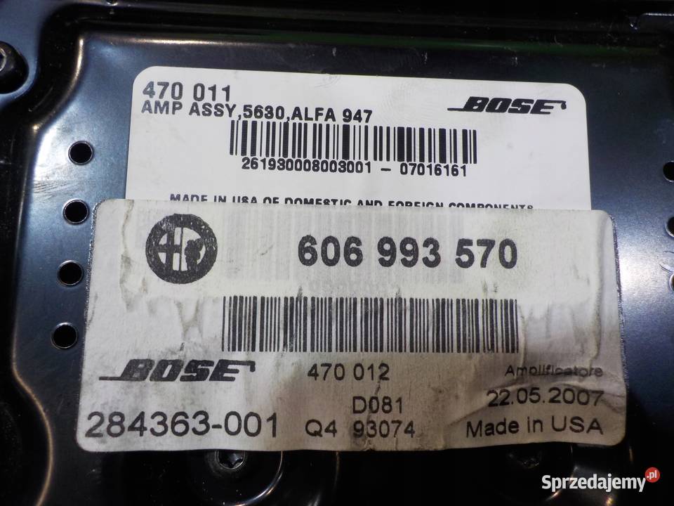 ALFA ROMEO GT 20 JTS 07r 3D wzmacniacz 606993570 osobowe