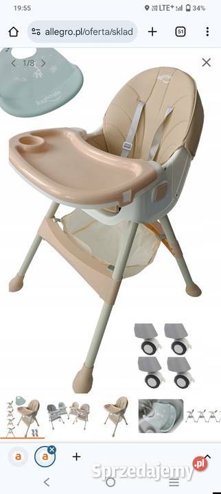 Zestaw 4 kółek do krzesełka do karmienia Ekspand sprzedam