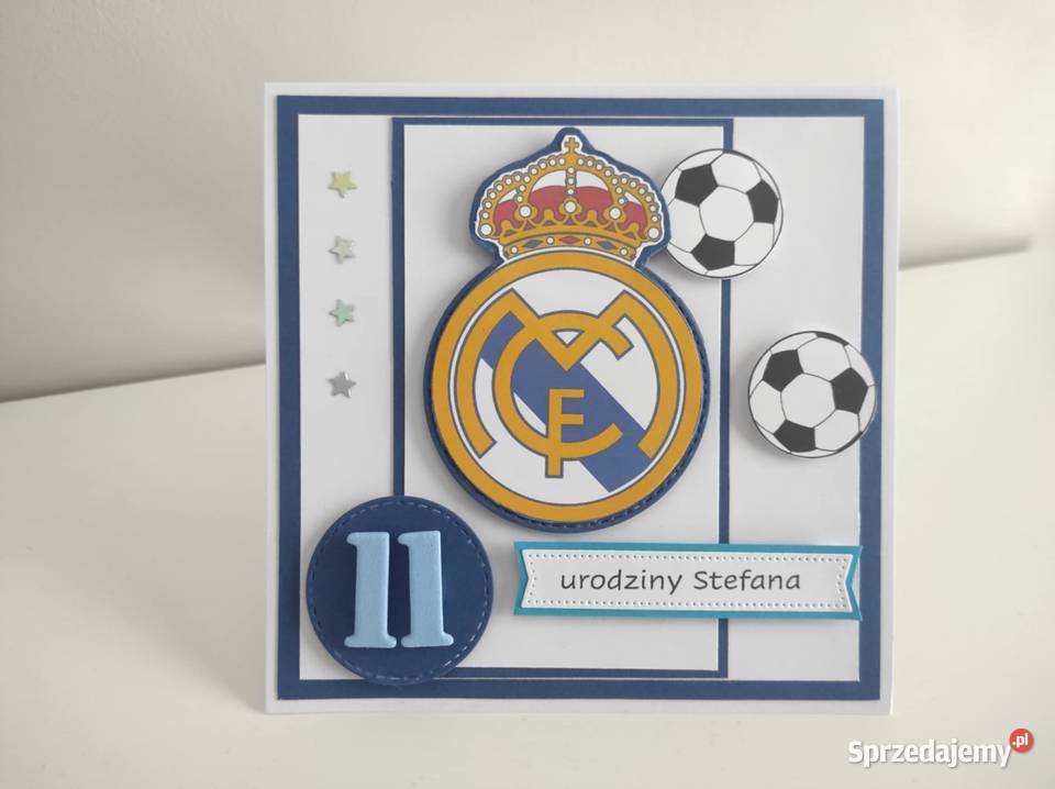 Kartka na urodziny ręcznie robiona piłkarska