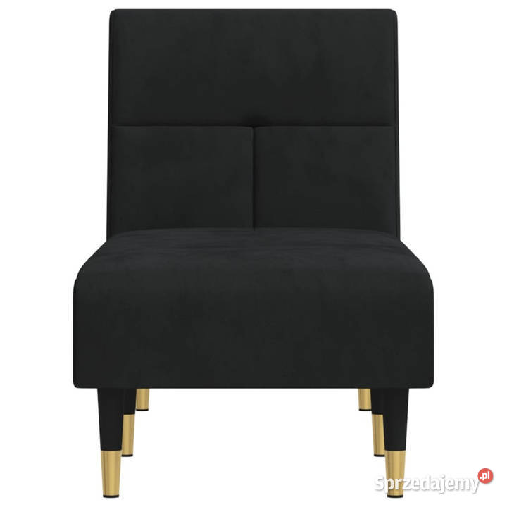 Szezlong czarny tapicerowany aksamitem WM352811