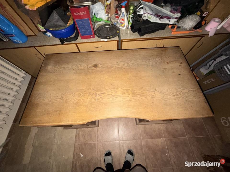 Drewniane biurko krzesło stary styl do renowacji Pomiany sprzedam