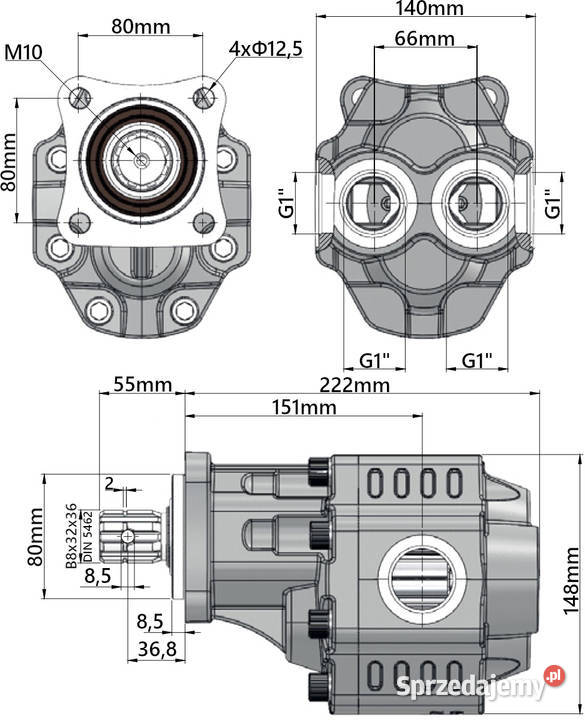 POMPA HYDRAULICZNA ZĘBATA 823 MULTIPLIKATOR Solec Kujawski