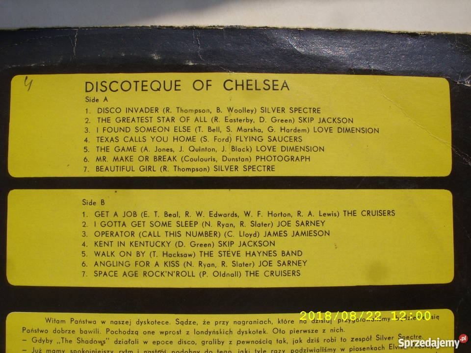 DISCO CHELSEADISCO TE QUE LP winyl Wołów