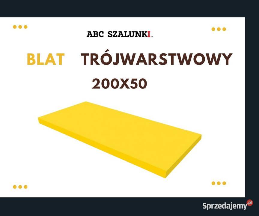 Blat trójwarstwowy 200 x 50 okuwany strop Kraków