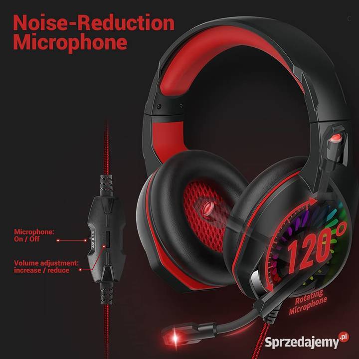 Słuchawki gamingowe podświetlane LED Elehot A20