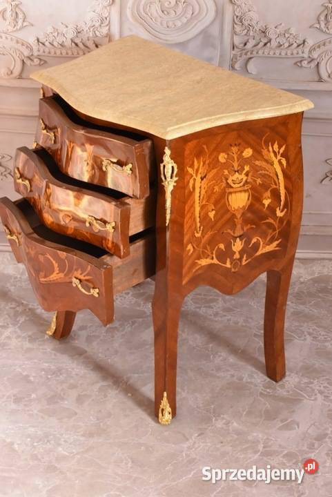Piękna Drewniana Brzuchata Komoda Blat Marmur Kraków sprzedam