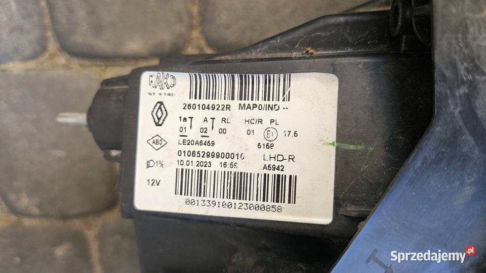 RENAULT CLIO V 1923 LAMPA PRZÓD LEWA PRAWA FULL małopolskie Szarów