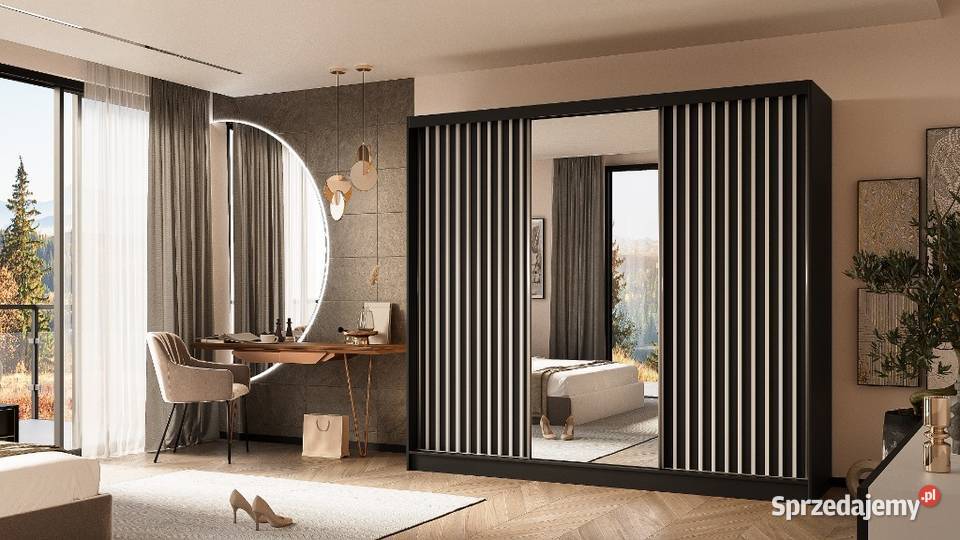 SZAFA SYPIALNIANA lamele lustro 240 wysyłka Szafy i garderoby