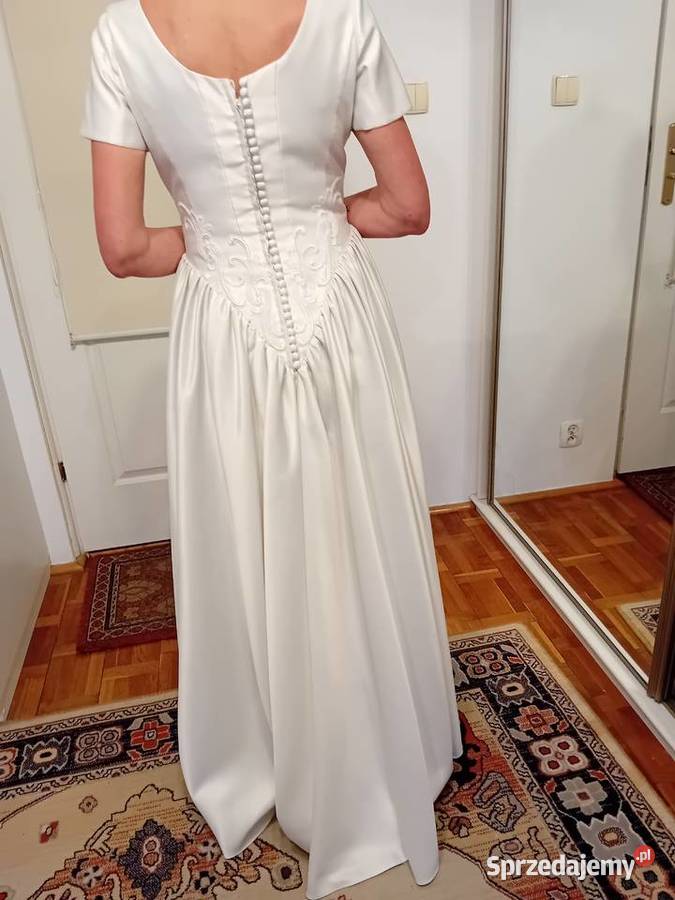 suknia ślubna z perłowej satyny mazowieckie Warszawa