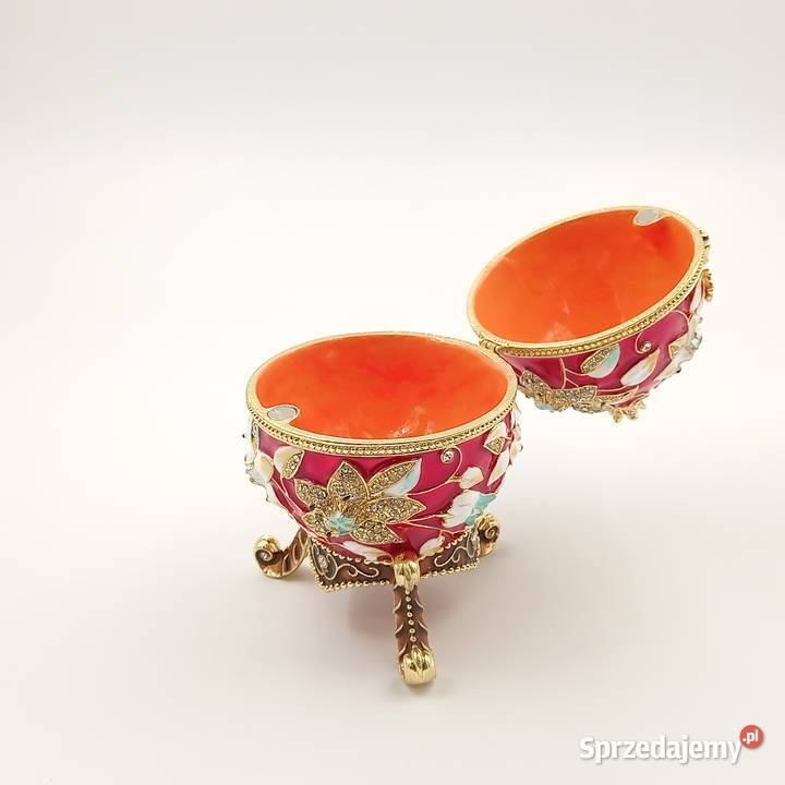 Duże jajko jajo faberge pojemniki szkatułka Akcesoria do biżuterii Zawiercie