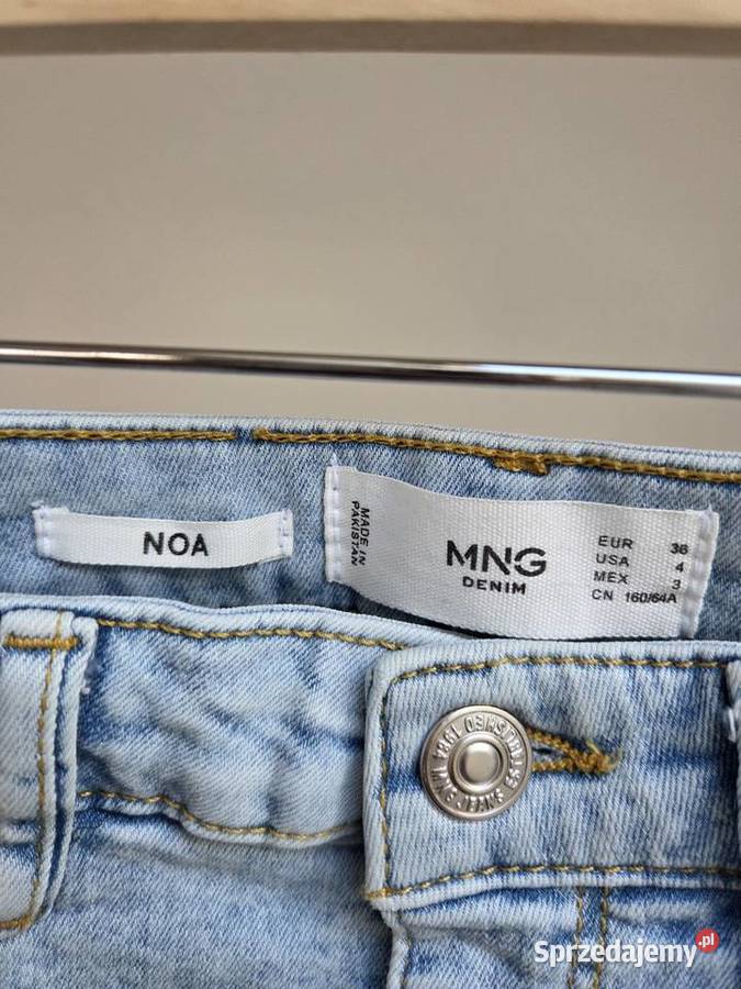 Niebieskie jeansy we wzór regular waist straight Liszki