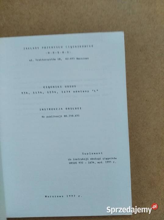 Ursus 934113412341634 Instrukcja obsługi odmiany lubelskie