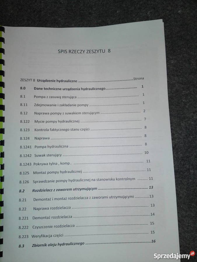 Ciagnik rs 09 ksiażka do naprawy hydrauliki Pozostałe podkarpackie Stalowa Wola sprzedam