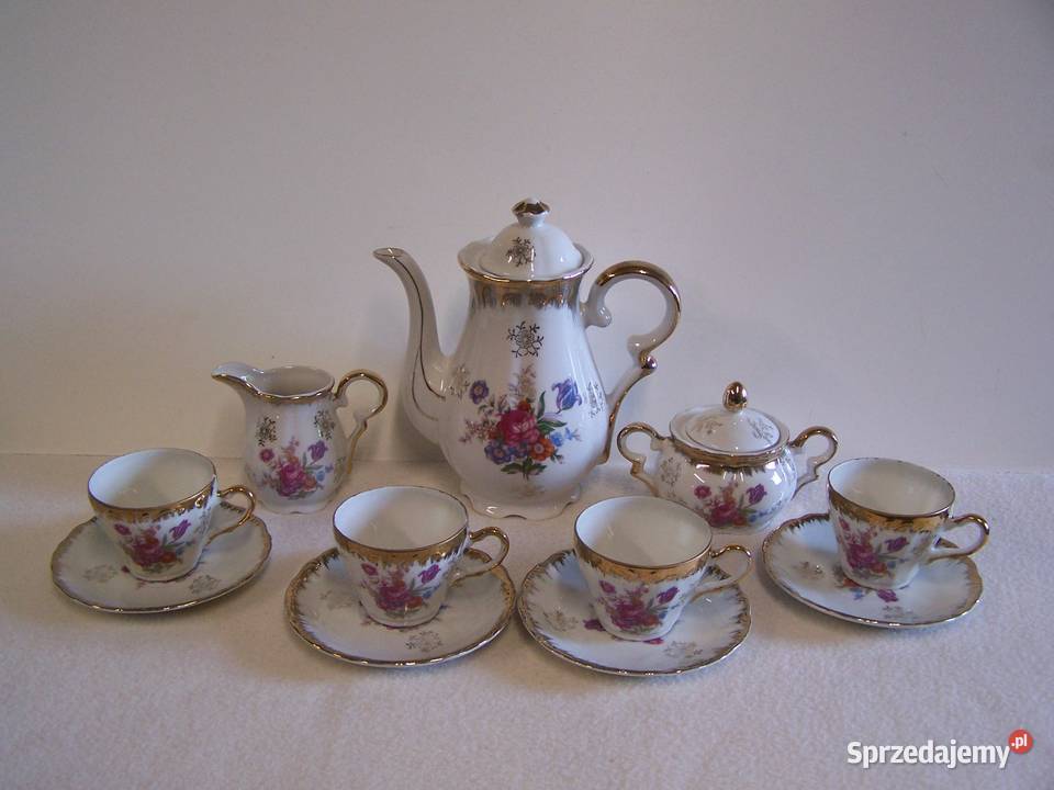 Porcelanowy serwis bukiety kwiatów z bogatym Koszalin sprzedam
