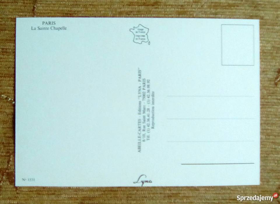 PARYŻ WIDOK NA KAPLICĘ ZAMKOWĄ LA SAINTE Piszczac