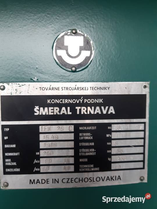 Prasa mimośrodowa SMERAL LEN 25C 2900000 Netto Krobia