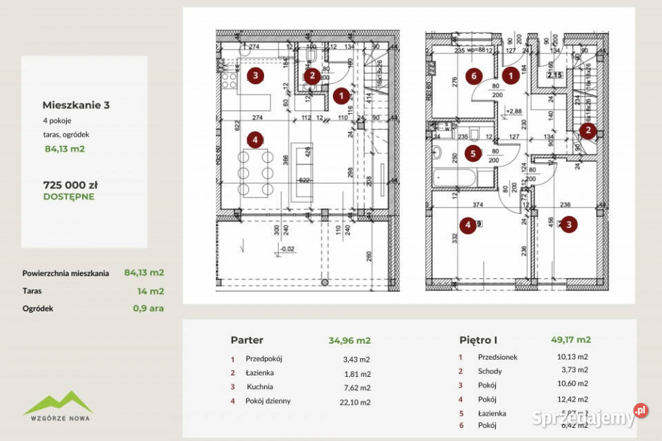 Mieszkanie 84 m2 z ogródkiem Gaj pod Krakowem 3 piętra i więcej małopolskie