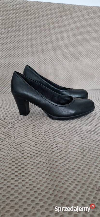 czółenka słupek czarne 38 skóra Kraków